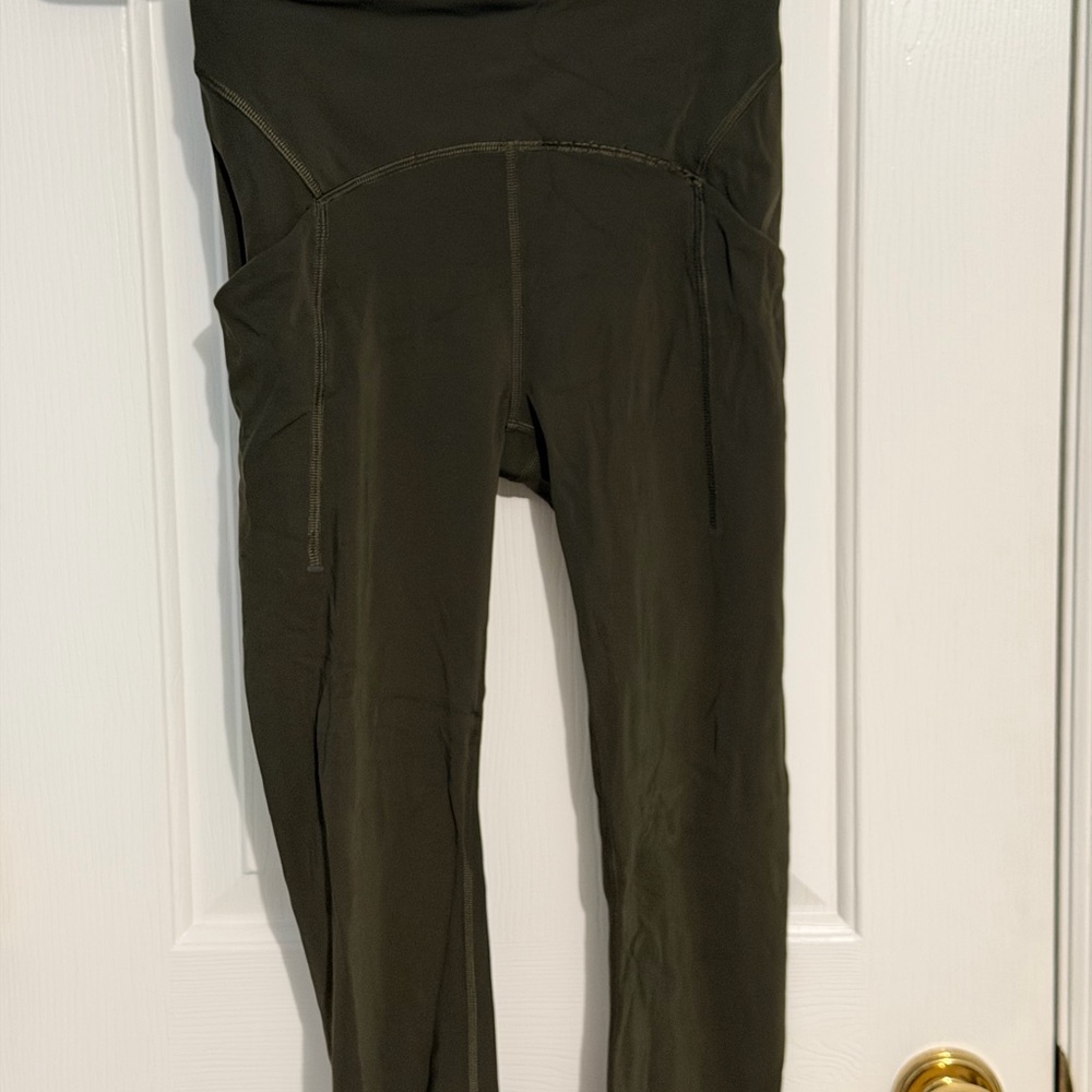 lululemon athletica Olive Green High-Rise Leggings with Side Pockets